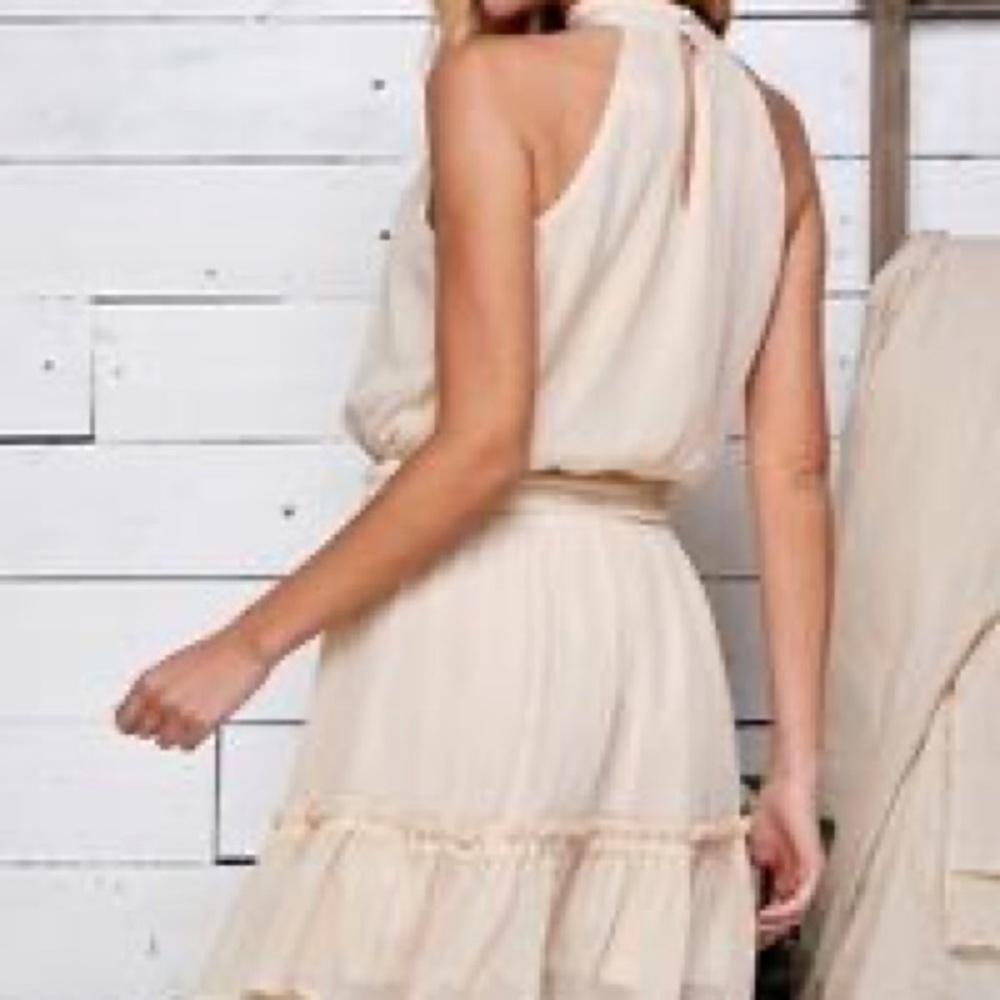 COPPER BOHO HALTER TIERED DRESS - Picture 5 of 8